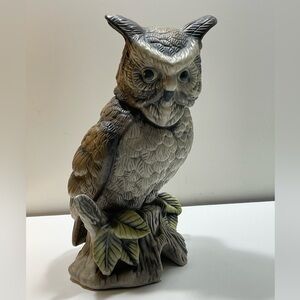 Vtg 10.5” Tall Large Flambro Fine Porcelain Owl Figurine T55